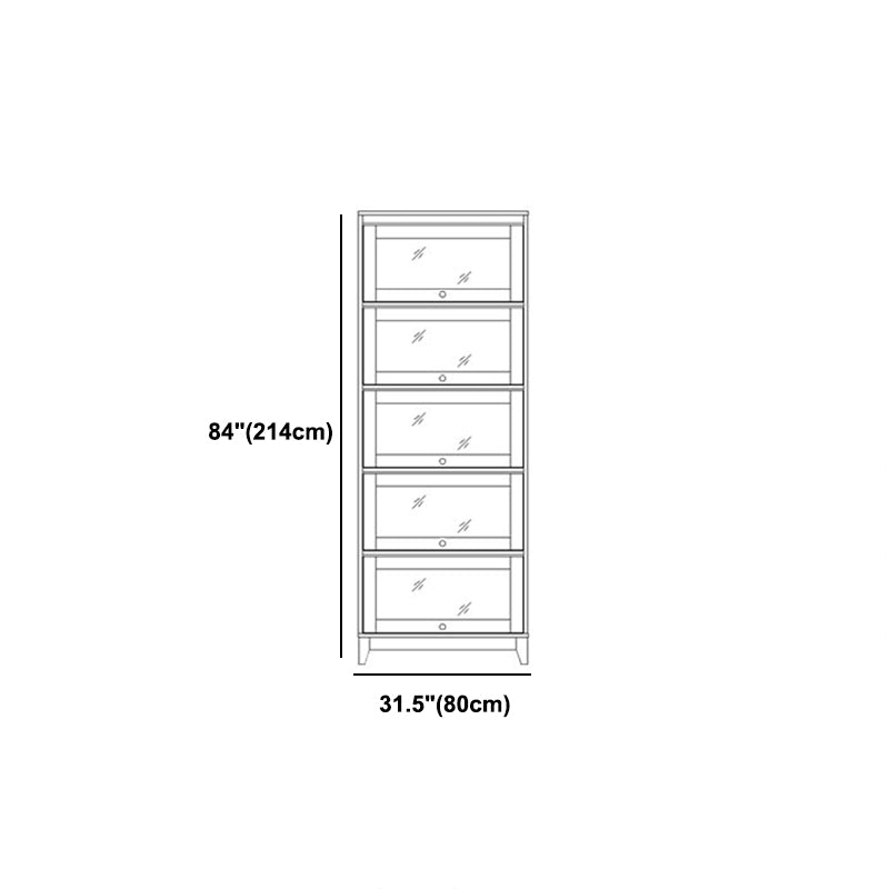Manufactured Wood Standard Bookcase White Contemporary Bookcase with Glass Doors
