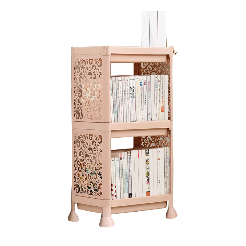 Contemporary Style Bookshelf Plastic Open Back Bookcase for Home Office