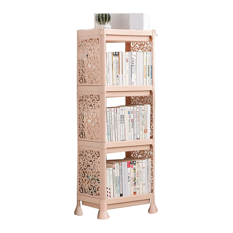 Contemporary Style Bookshelf Plastic Open Back Bookcase for Home Office