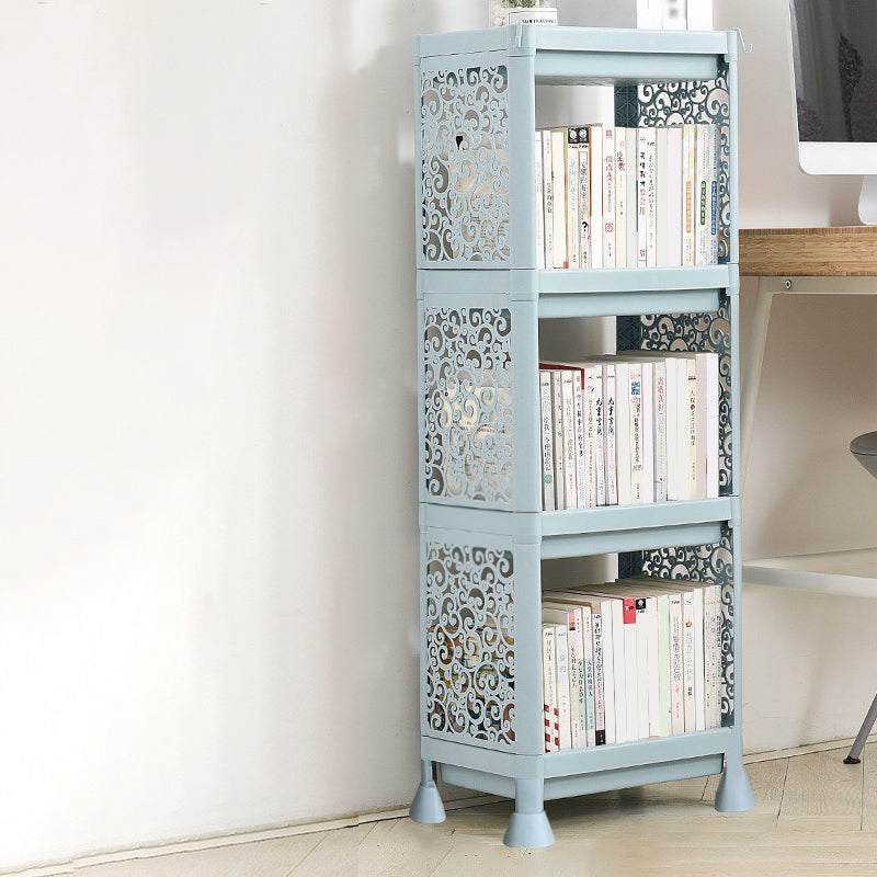 Contemporary Style Bookshelf Plastic Open Back Bookcase for Home Office