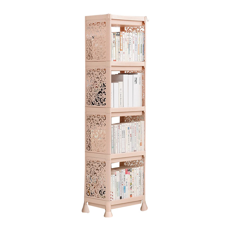 Contemporary Style Bookshelf Plastic Open Back Bookcase for Home Office