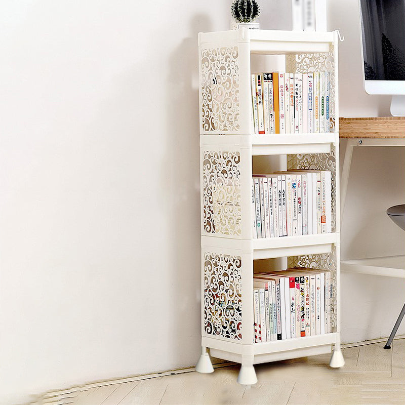 Contemporary Style Bookshelf Plastic Open Back Bookcase for Home Office