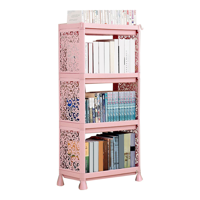 Contemporary Style Bookshelf Plastic Open Back Bookcase for Home Office