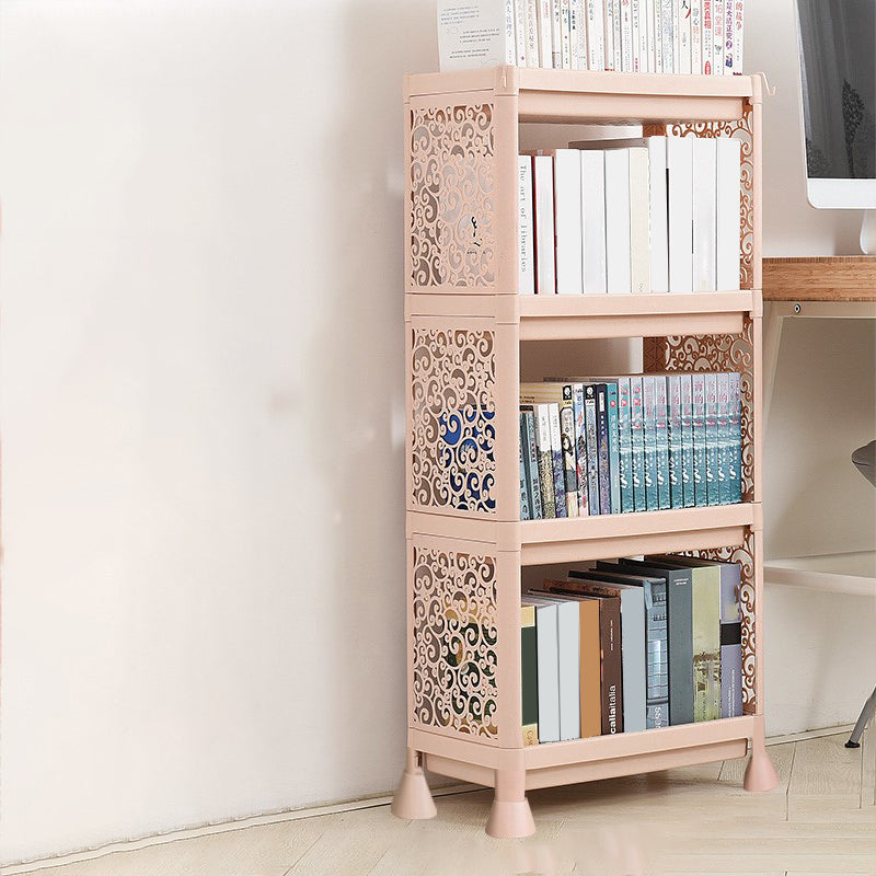 Contemporary Style Bookshelf Plastic Open Back Bookcase for Home Office