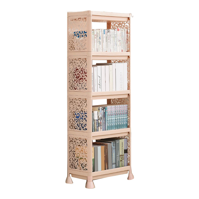 Contemporary Style Bookshelf Plastic Open Back Bookcase for Home Office