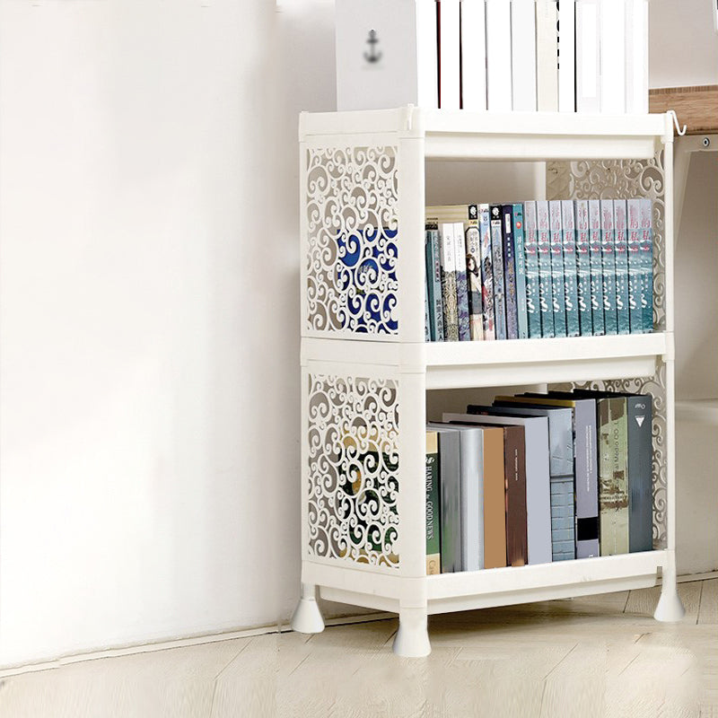 Contemporary Style Bookshelf Plastic Open Back Bookcase for Home Office