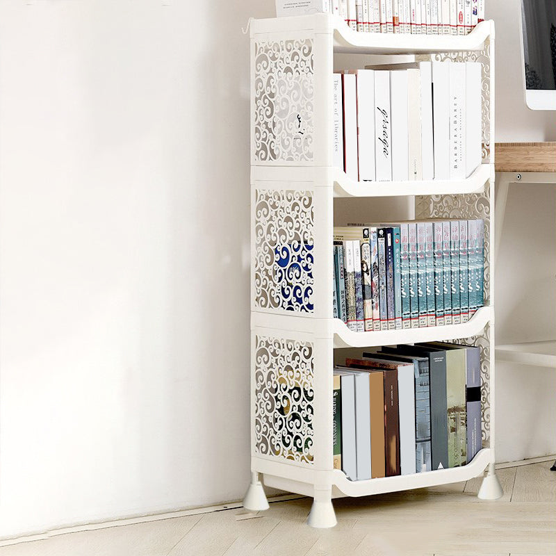 Contemporary Style Bookshelf Plastic Open Back Bookcase for Home Office