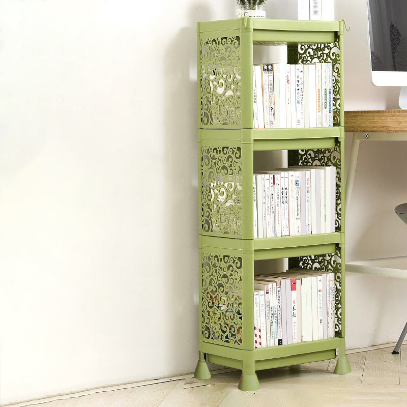 Contemporary Style Bookshelf Plastic Open Back Bookcase for Home Office