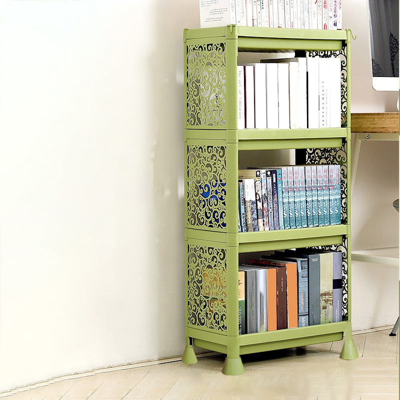 Contemporary Style Bookshelf Plastic Open Back Bookcase for Home Office