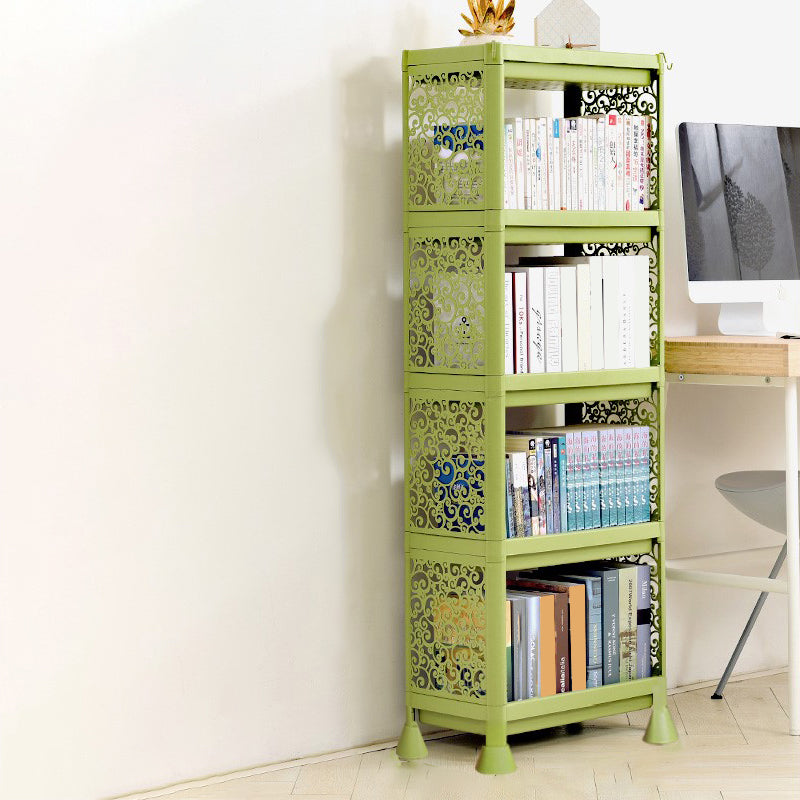 Contemporary Style Bookshelf Plastic Open Back Bookcase for Home Office