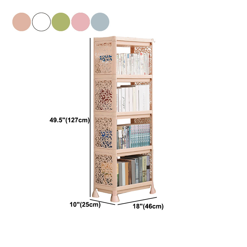 Contemporary Style Bookshelf Plastic Open Back Bookcase for Home Office