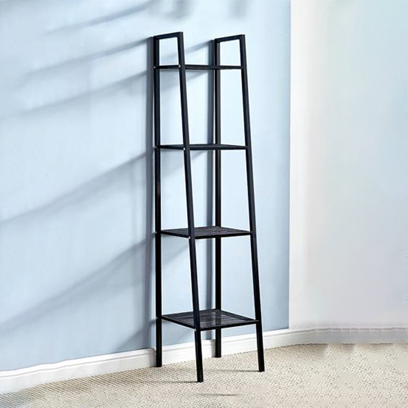 Modern Metal Ladder Bookshelf Vertical Open Bookshelf for Living Room