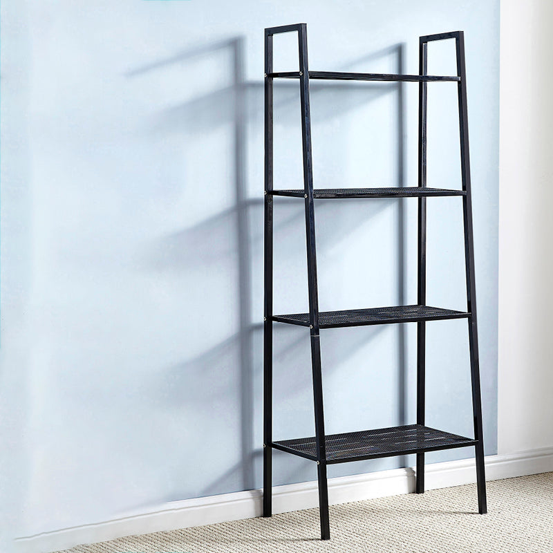Modern Metal Ladder Bookshelf Vertical Open Bookshelf for Living Room