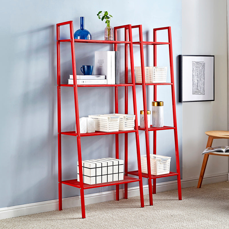 Modern Metal Ladder Bookshelf Vertical Open Bookshelf for Living Room