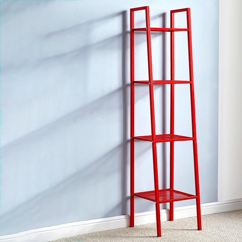 Modern Metal Ladder Bookshelf Vertical Open Bookshelf for Living Room