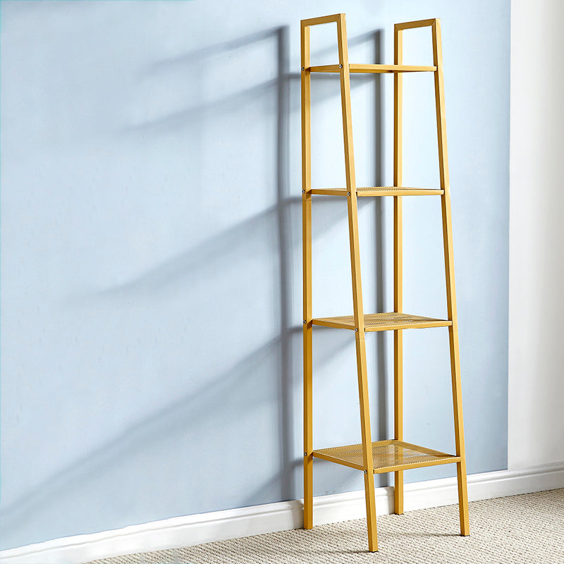 Modern Metal Ladder Bookshelf Vertical Open Bookshelf for Living Room