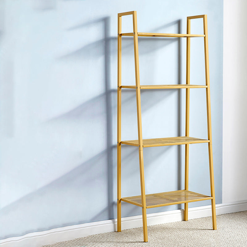 Modern Metal Ladder Bookshelf Vertical Open Bookshelf for Living Room