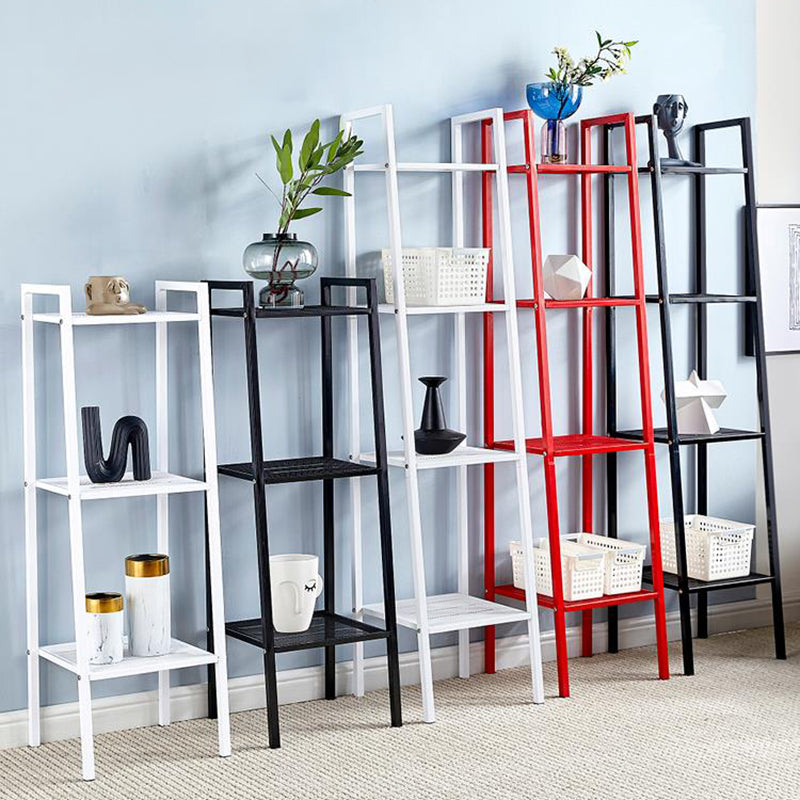 Modern Metal Ladder Bookshelf Vertical Open Bookshelf for Living Room
