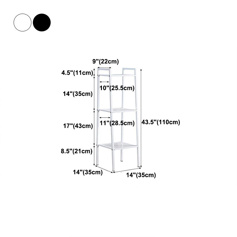 Modern Metal Ladder Bookshelf Vertical Open Bookshelf for Living Room