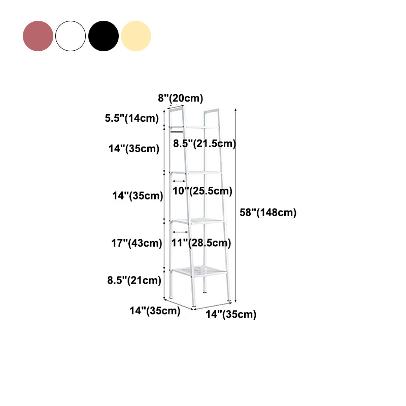 Modern Metal Ladder Bookshelf Vertical Open Bookshelf for Living Room