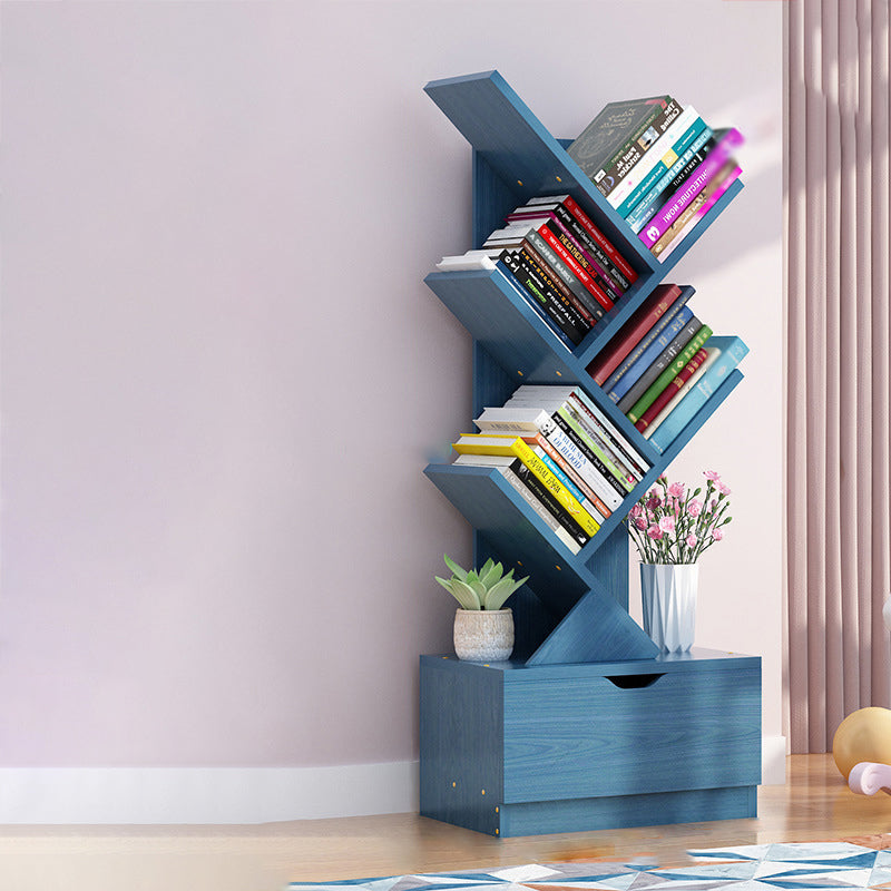 Scandinavian Style Shelf Bookcase Closed Back Bookcase for Office and Home