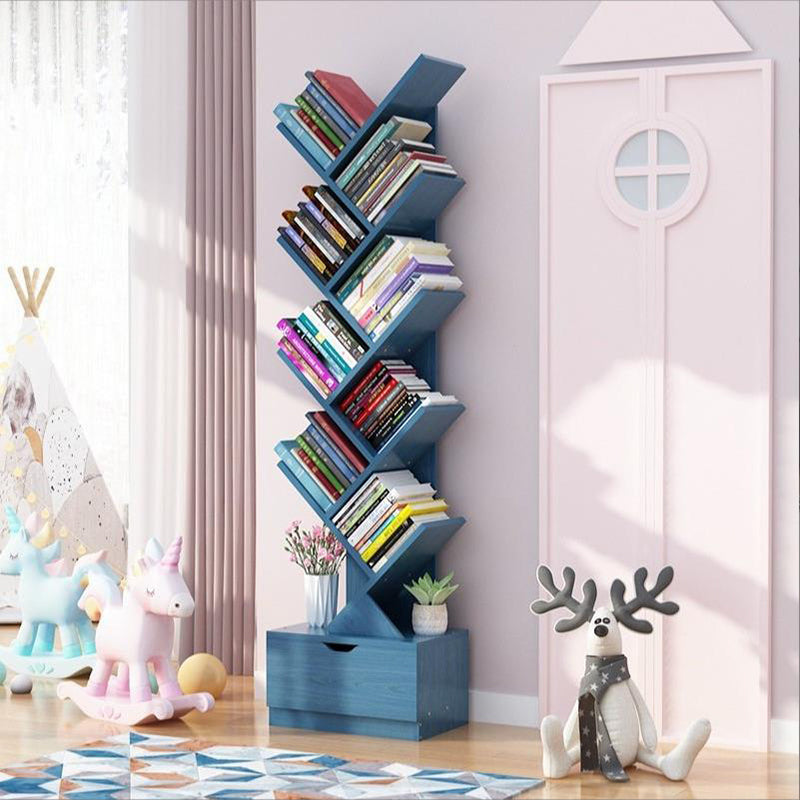 Scandinavian Style Shelf Bookcase Closed Back Bookcase for Office and Home