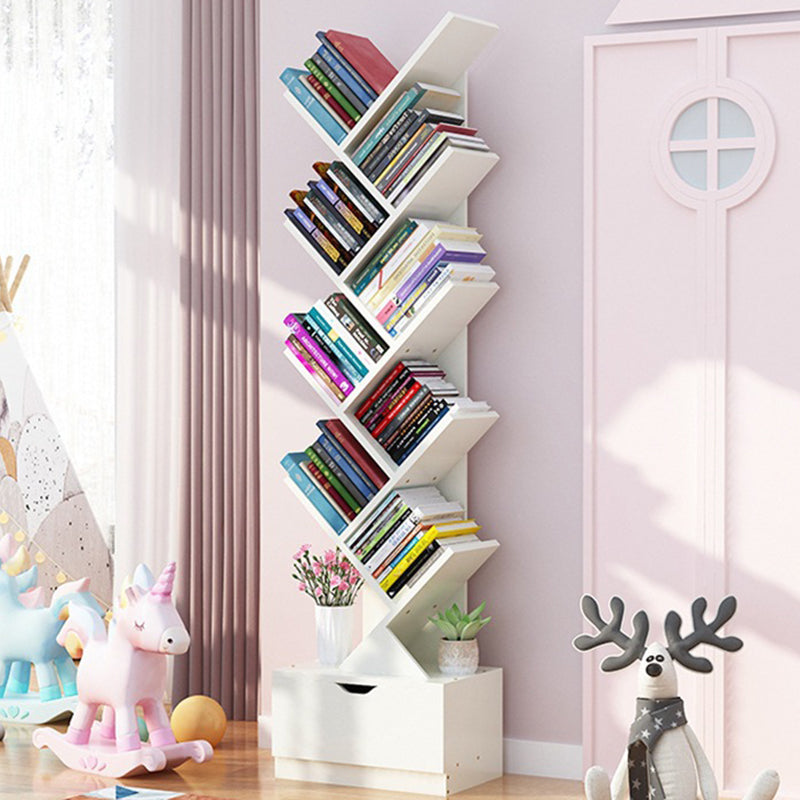 Scandinavian Style Shelf Bookcase Closed Back Bookcase for Office and Home