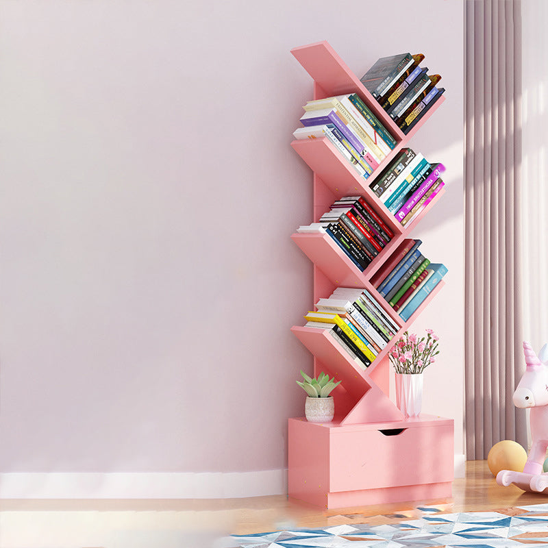 Scandinavian Style Shelf Bookcase Closed Back Bookcase for Office and Home