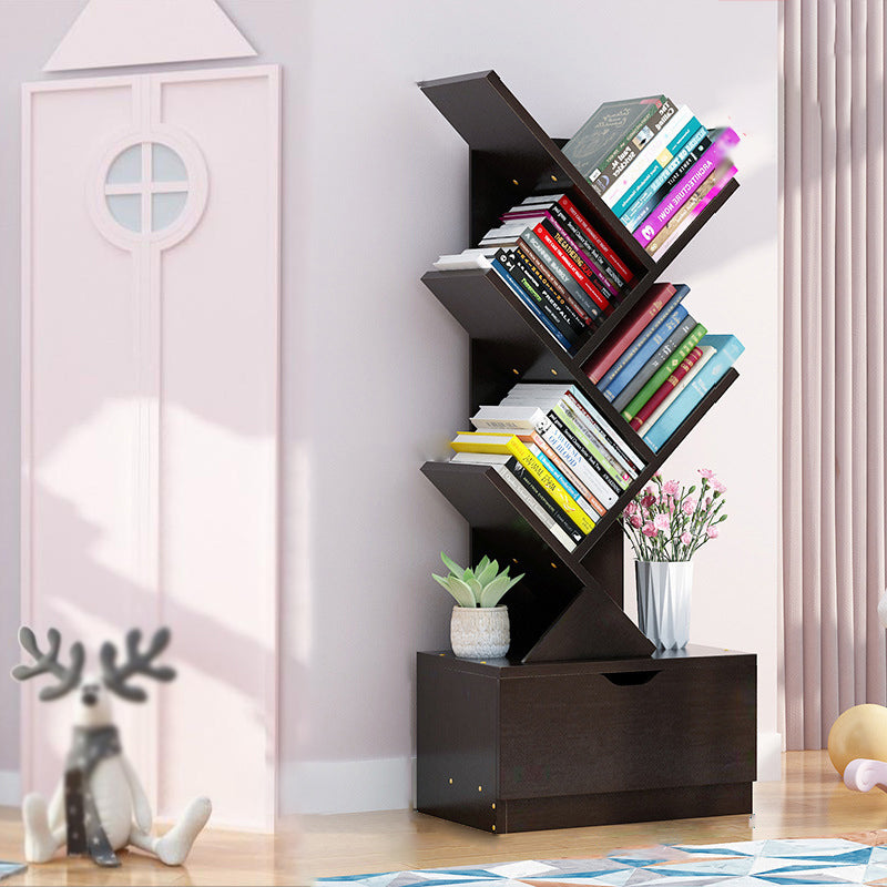 Scandinavian Style Shelf Bookcase Closed Back Bookcase for Office and Home