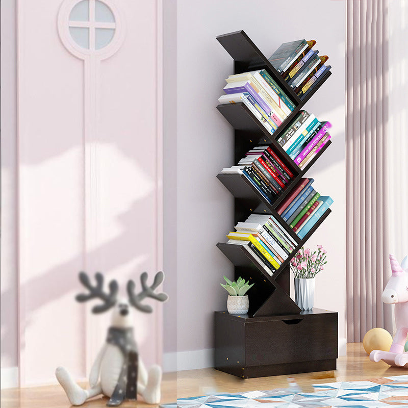 Scandinavian Style Shelf Bookcase Closed Back Bookcase for Office and Home