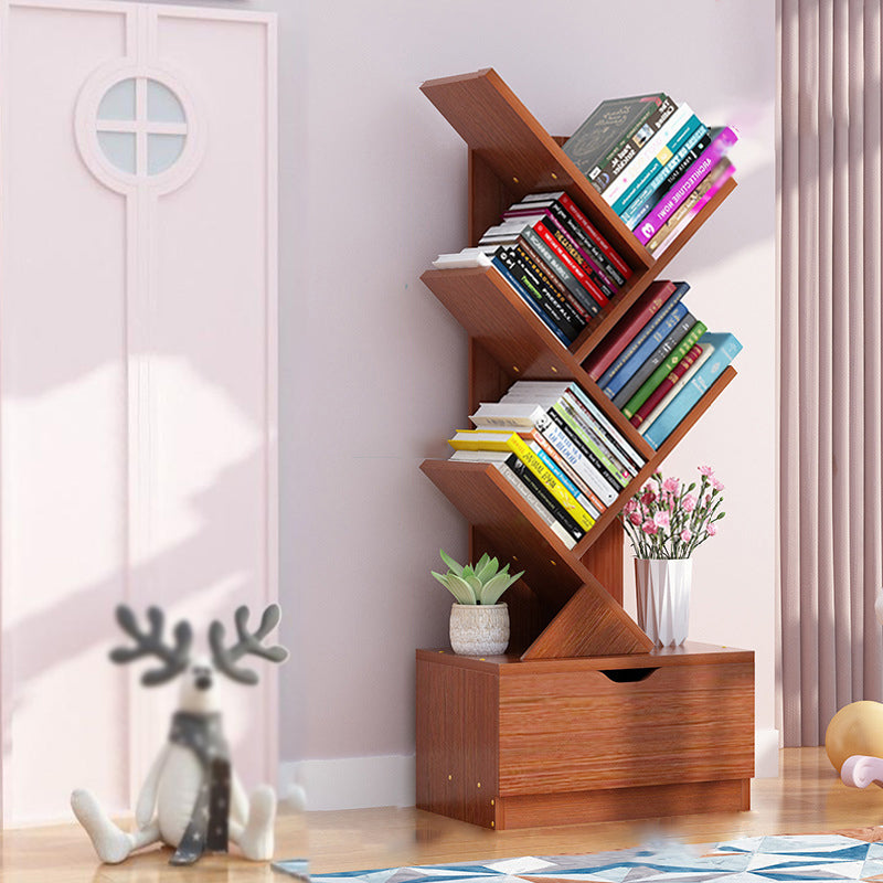 Scandinavian Style Shelf Bookcase Closed Back Bookcase for Office and Home