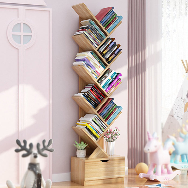 Scandinavian Style Shelf Bookcase Closed Back Bookcase for Office and Home