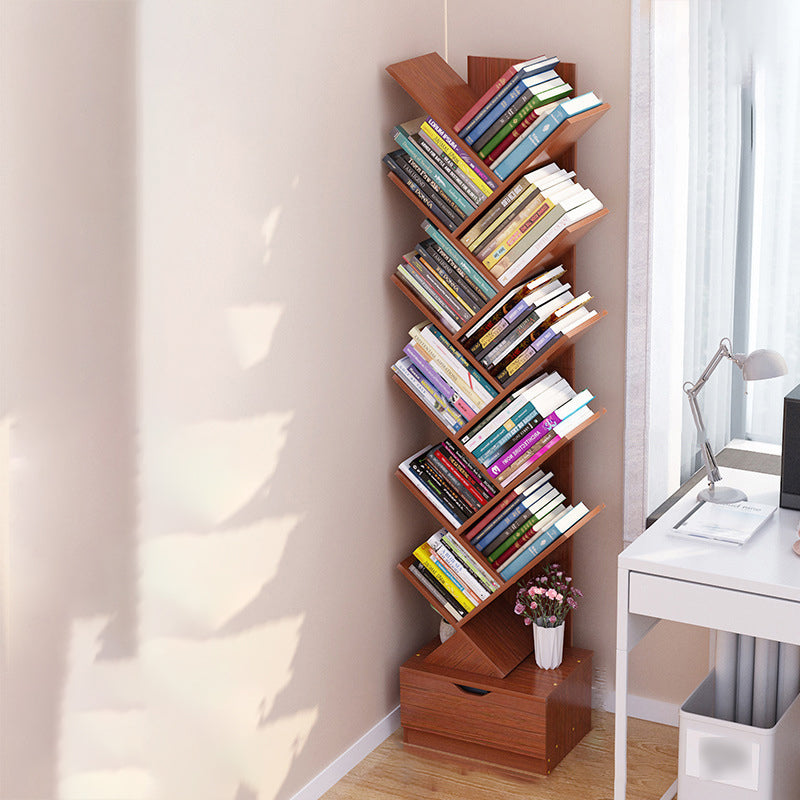 Scandinavian Style Shelf Bookcase Closed Back Bookcase for Office and Home