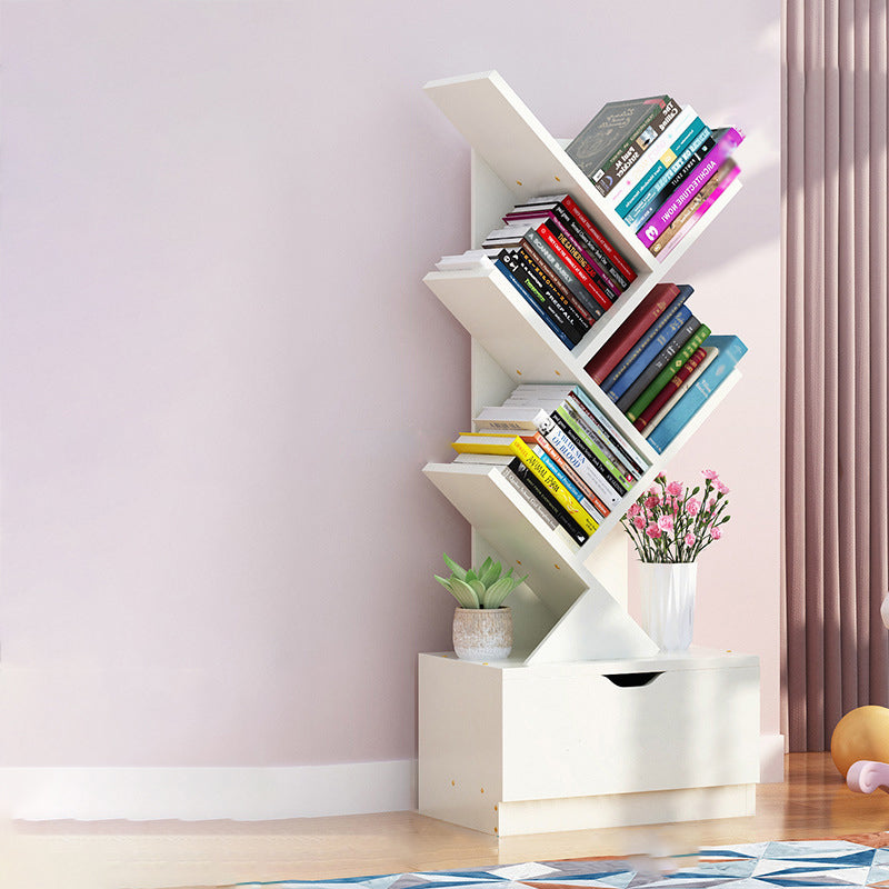 Scandinavian Style Shelf Bookcase Closed Back Bookcase for Office and Home
