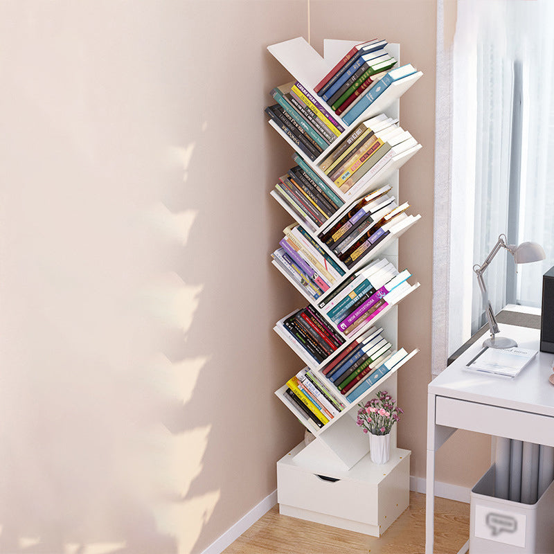 Scandinavian Style Shelf Bookcase Closed Back Bookcase for Office and Home
