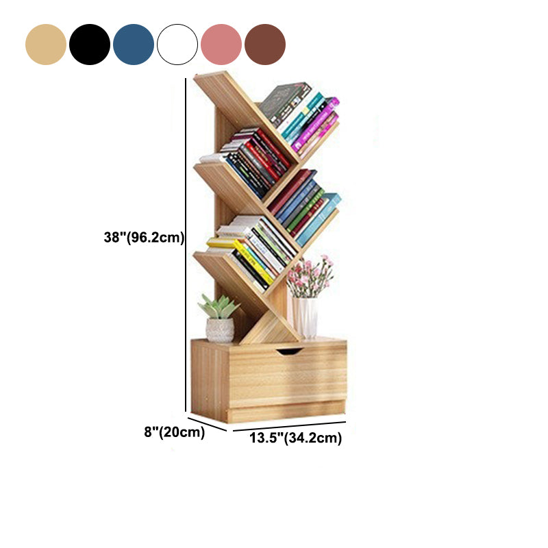 Scandinavian Style Shelf Bookcase Closed Back Bookcase for Office and Home