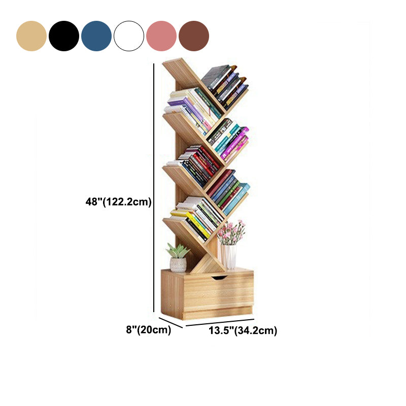 Scandinavian Style Shelf Bookcase Closed Back Bookcase for Office and Home