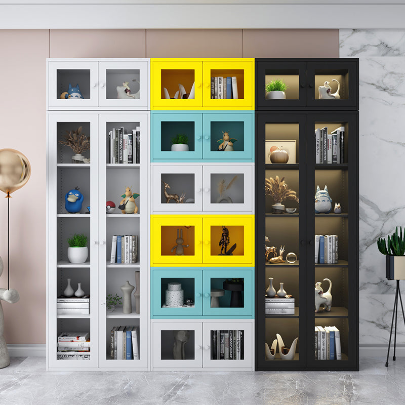 Scandinavian Style Bookcase with Door Shelf Bookcase for Home and Office
