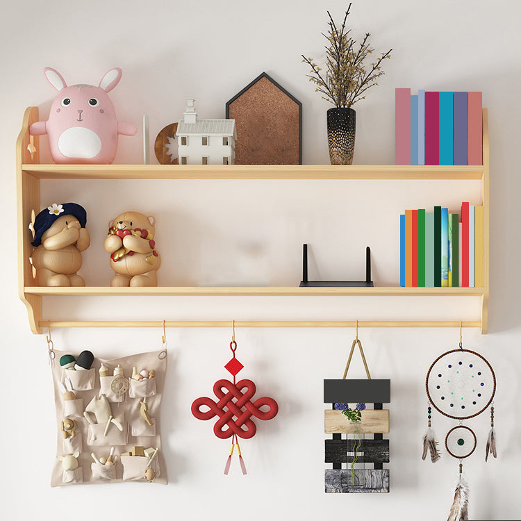 Modern Style Wood Bookshelf Wall Mounted Bookcase for Study Room