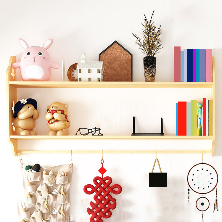 Modern Style Wood Bookshelf Wall Mounted Bookcase for Study Room