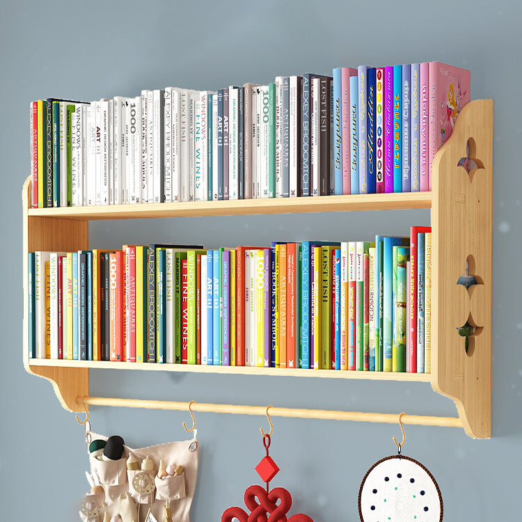 Modern Style Wood Bookshelf Wall Mounted Bookcase for Study Room