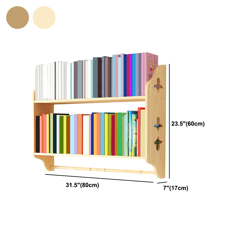 Modern Style Wood Bookshelf Wall Mounted Bookcase for Study Room