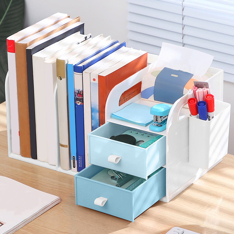 Contemporary Style Bookcase Plastic Bookshelf for Office and Dormitory