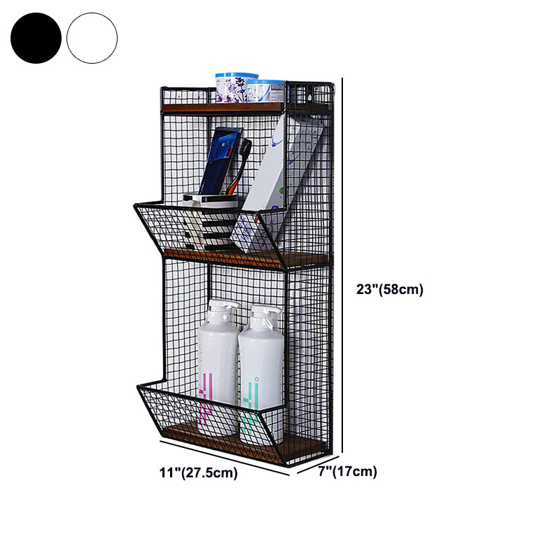 3/4-Shelf Industrial Wall Unit Bookshelf Iron Frame Pine Wood Bookshelf