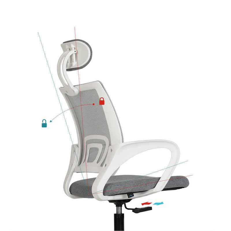 Modern Style Ergonomic Task Chair Tilt Mechanism Office Chair with Fixed Arms