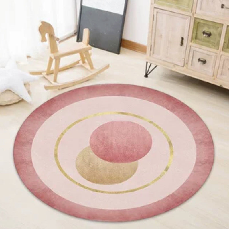 Orange Modern Carpet Polyester Color Block Carpet Stain Resistant Carpet for Living Room