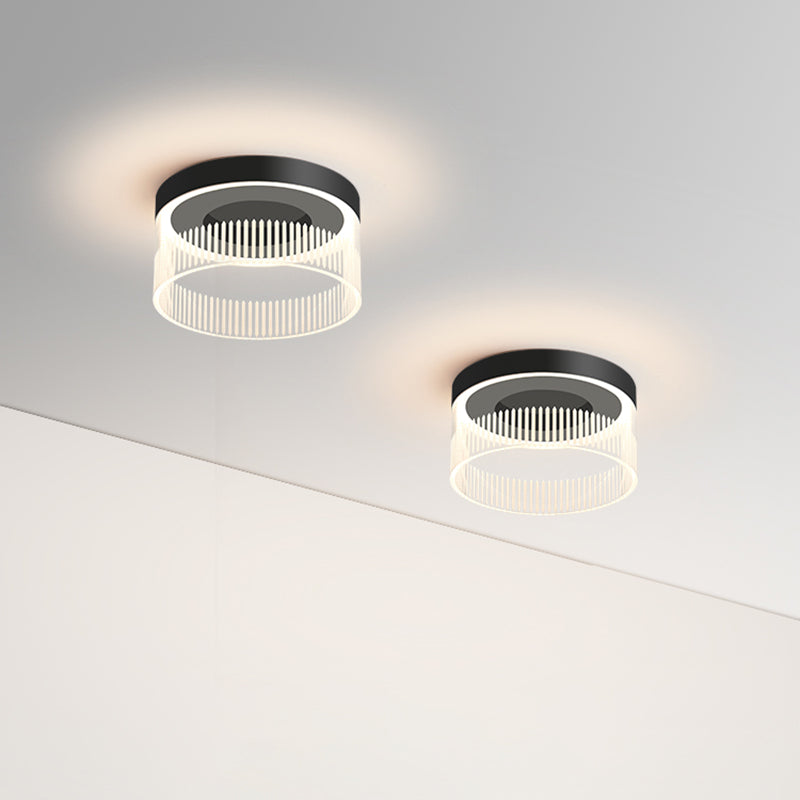 Cylinder Shape Ceiling Fixture Modern Style Metal One Light Ceiling Mounted Light