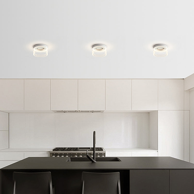 Cylinder Shape Ceiling Fixture Modern Style Metal One Light Ceiling Mounted Light