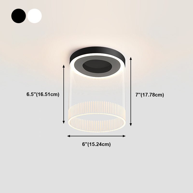 Cylinder Shape Ceiling Fixture Modern Style Metal One Light Ceiling Mounted Light