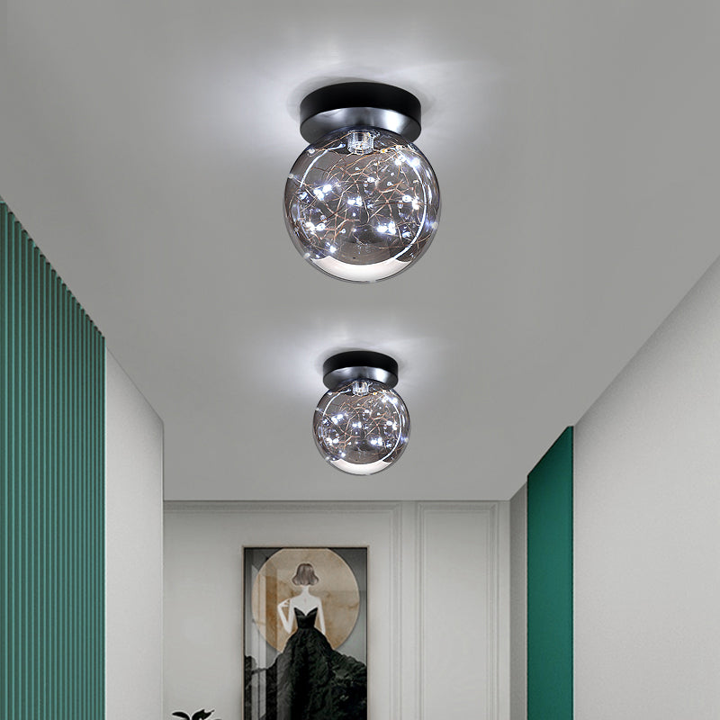 Modern Style Ball Flush Mount Lamp Glass 1 Light Flush Mount Lighting